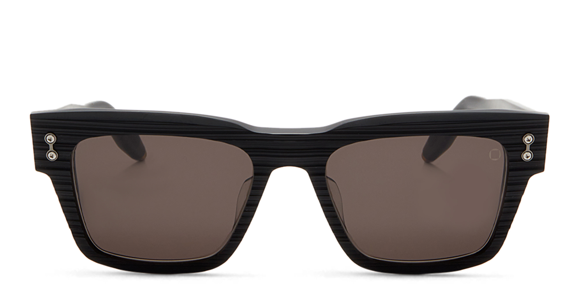 AKONI Columba Square Sunglasses in Black – Product Photo 1