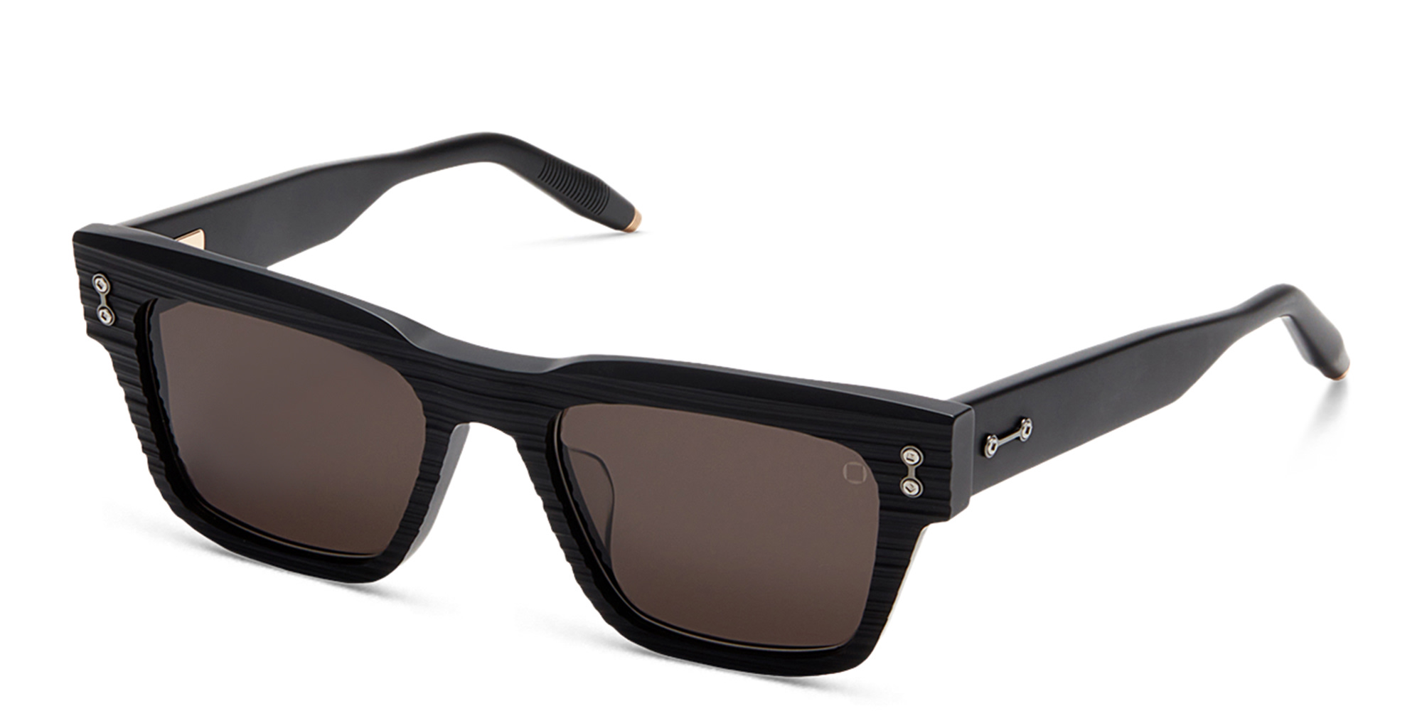 AKONI Columba Square Sunglasses in Black – Product Photo 2