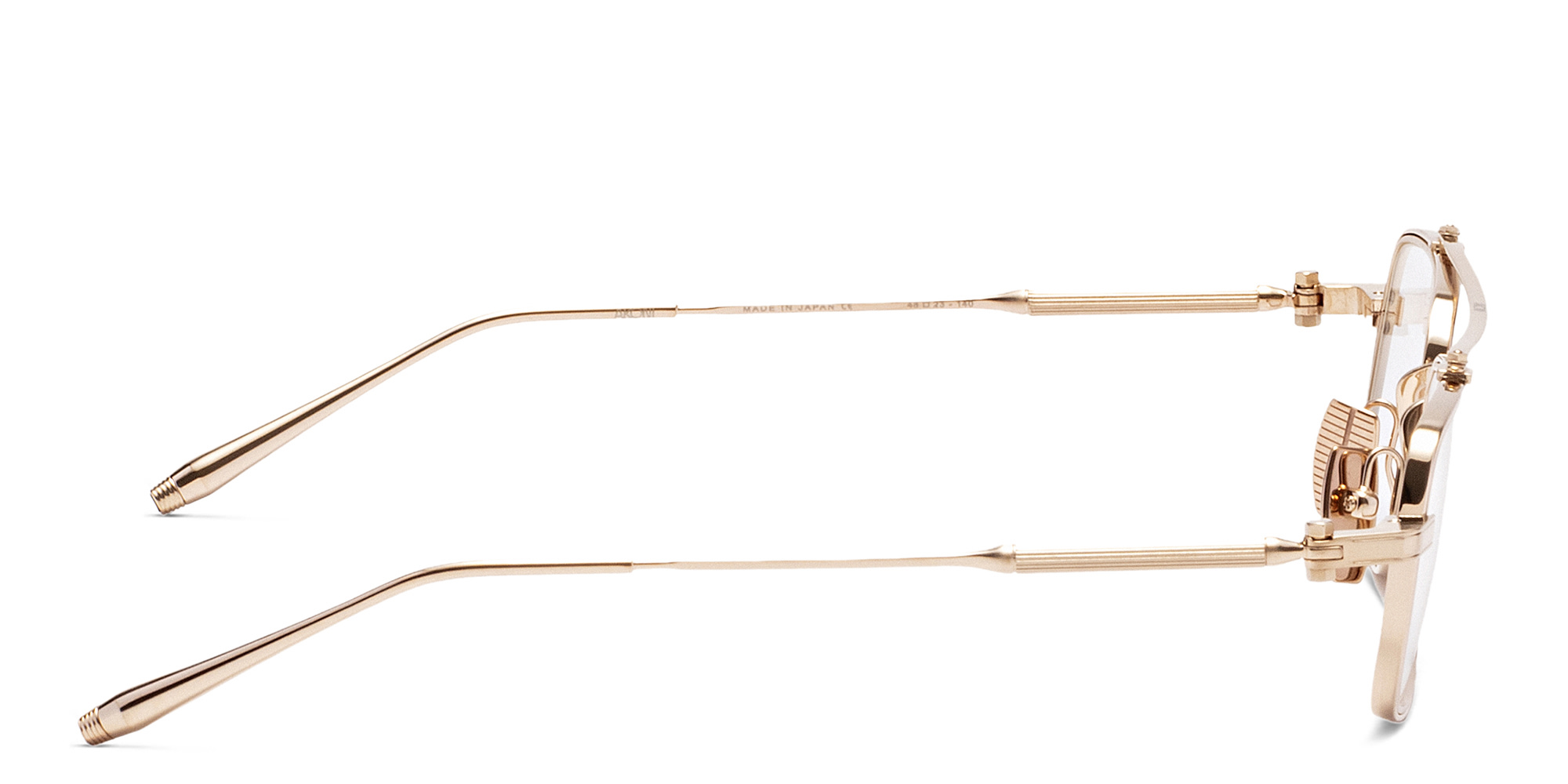 Shop AKONI Cassini Rectangle Eyeglasses in Gold online.