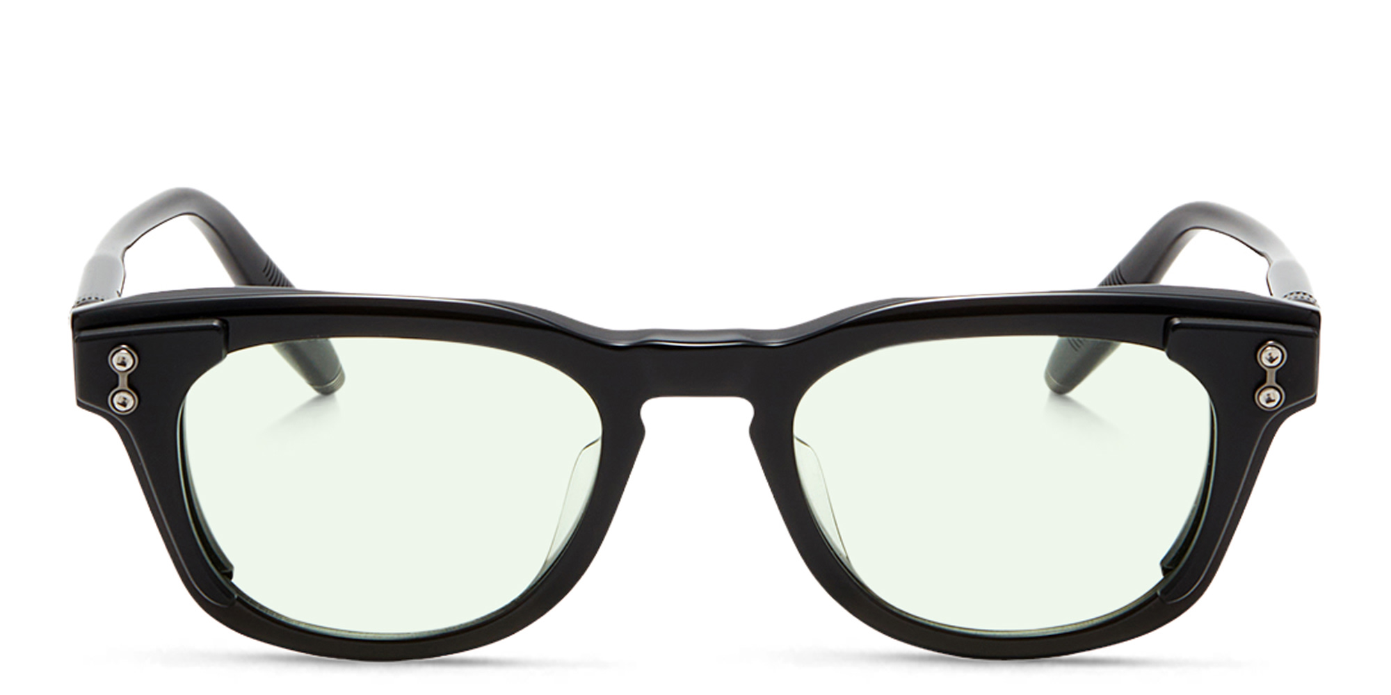 AKONI Orion Round Eyeglasses in Black – Product Photo 1