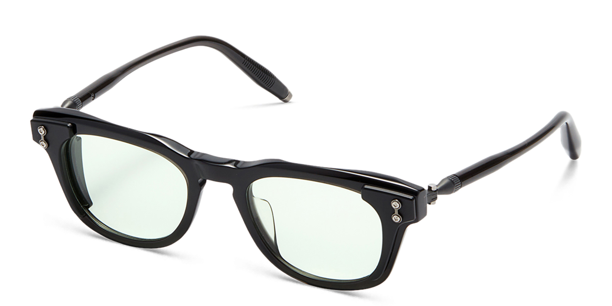 AKONI Orion Round Eyeglasses in Black – Product Photo 2
