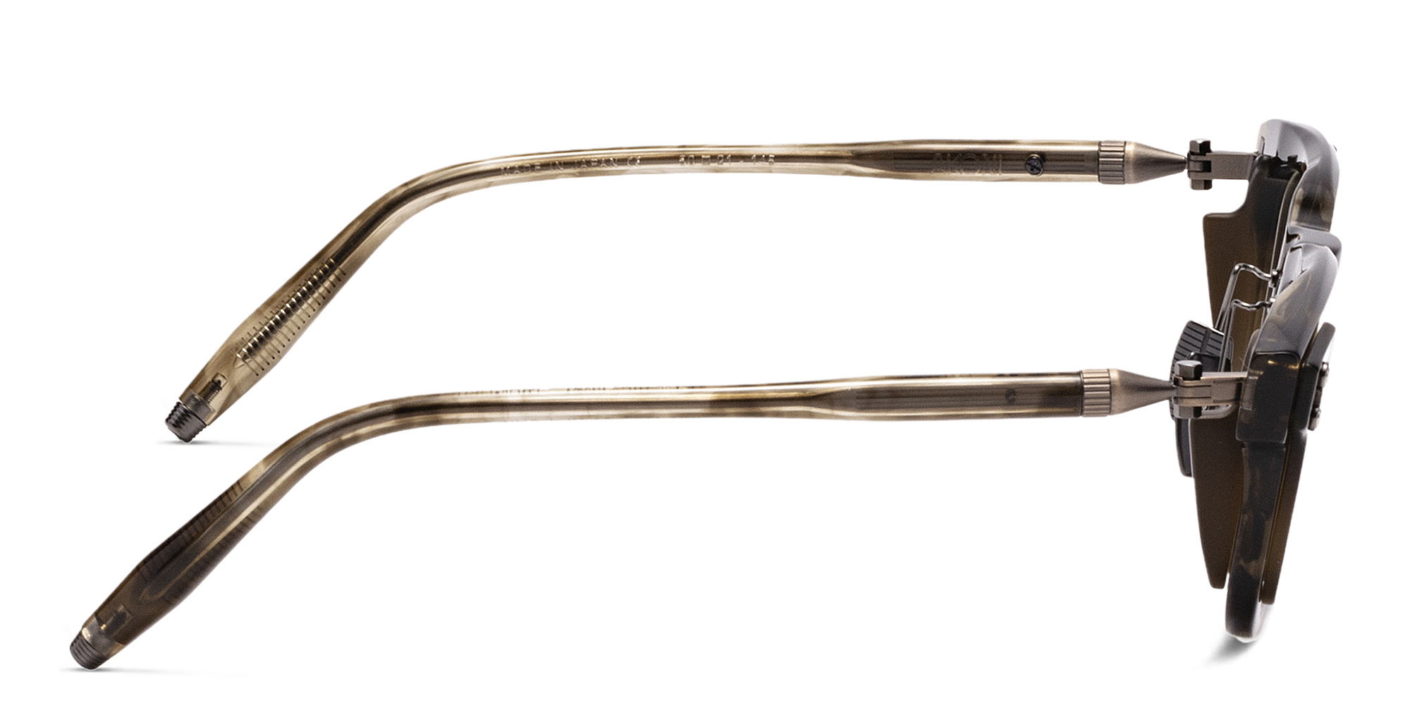 نظارة طبية أوريون بإطار دائري من آكوني بلون بني ذهبي - صورة المنتج 3