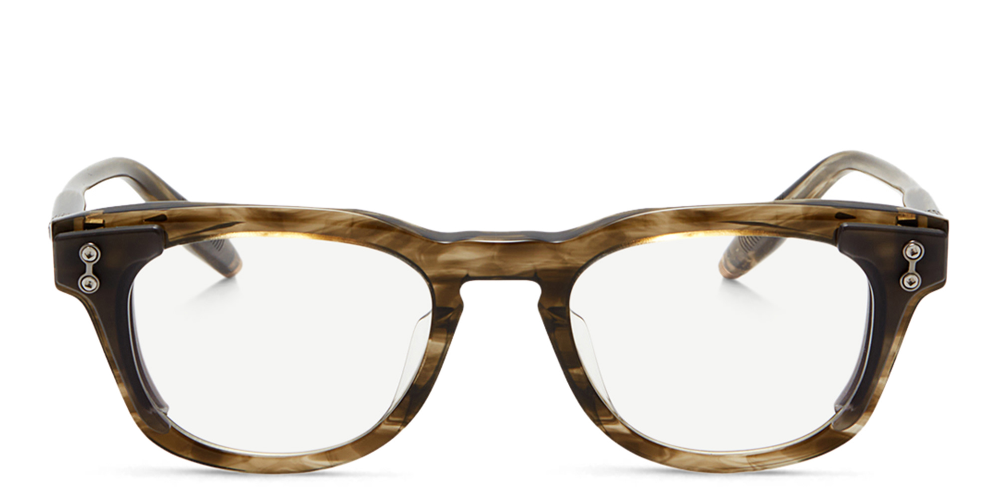 AKONI Orion Round Eyeglasses in Gold Brown Horn – Product Photo 1