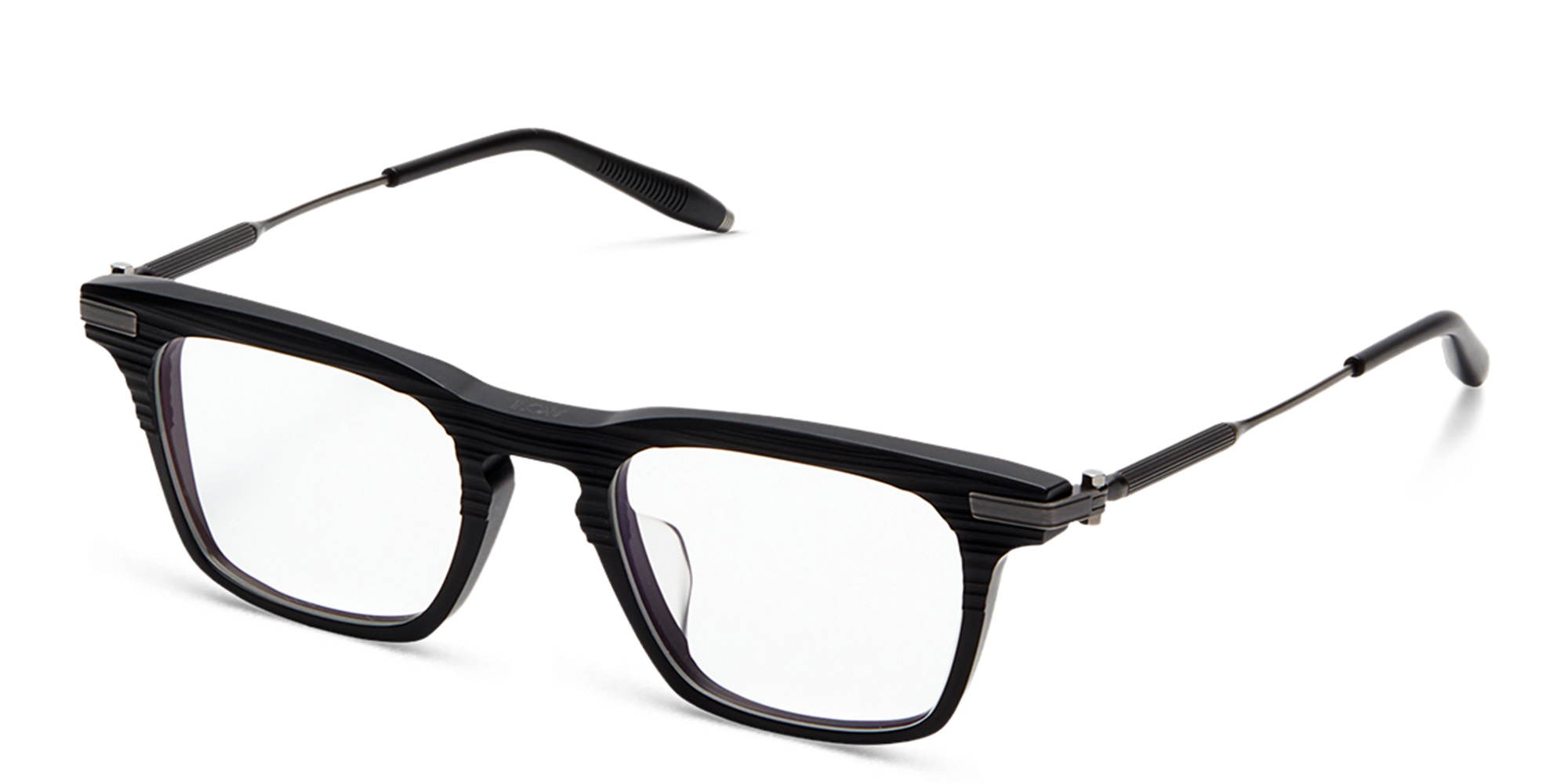 Shop AKONI Zenith Square Eyeglasses in Black online.