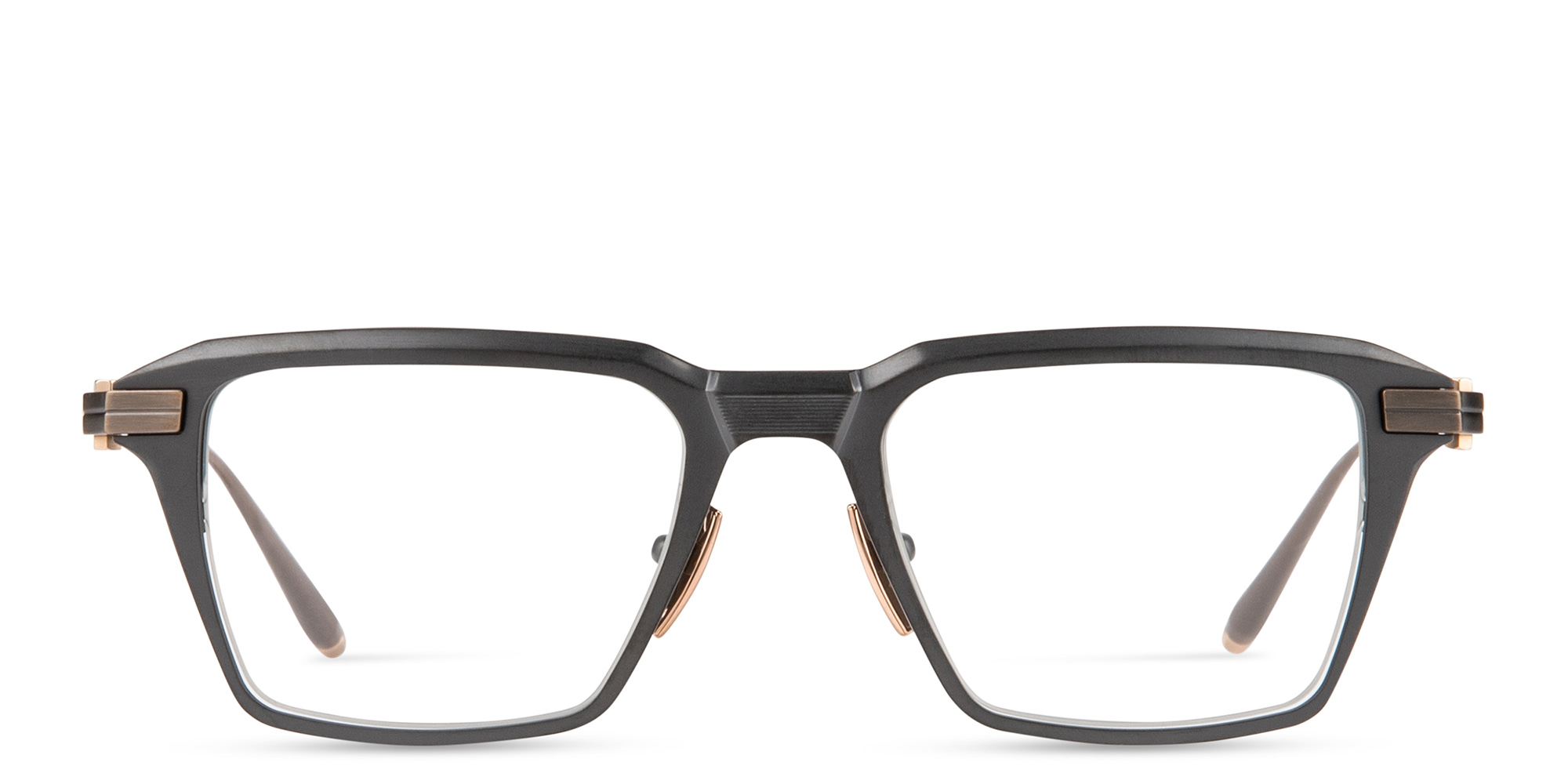 Shop AKONI Swift Square Eyeglasses in Black online.