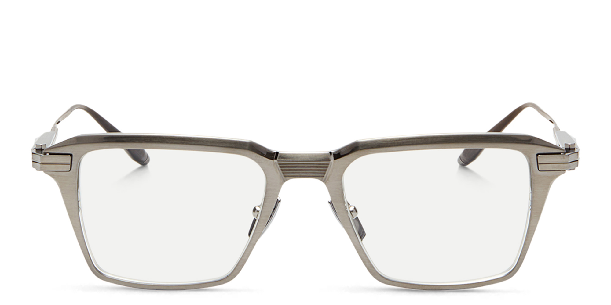 AKONI Swift Square Eyeglasses in Silver – Product Photo 1