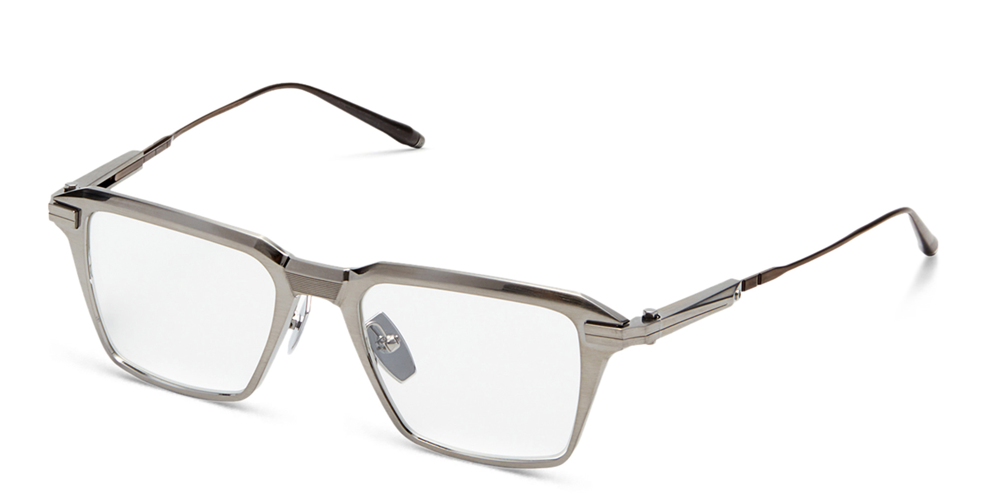 AKONI Swift Square Eyeglasses in Silver – Product Photo 2