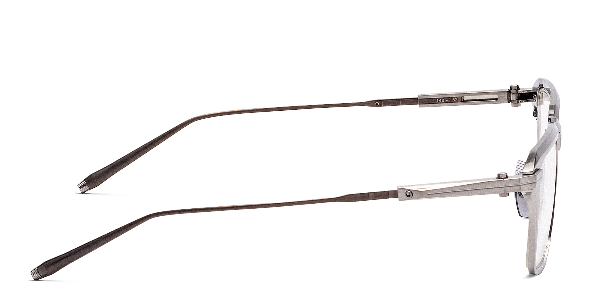AKONI Swift Square Eyeglasses in Silver – Product Photo 3
