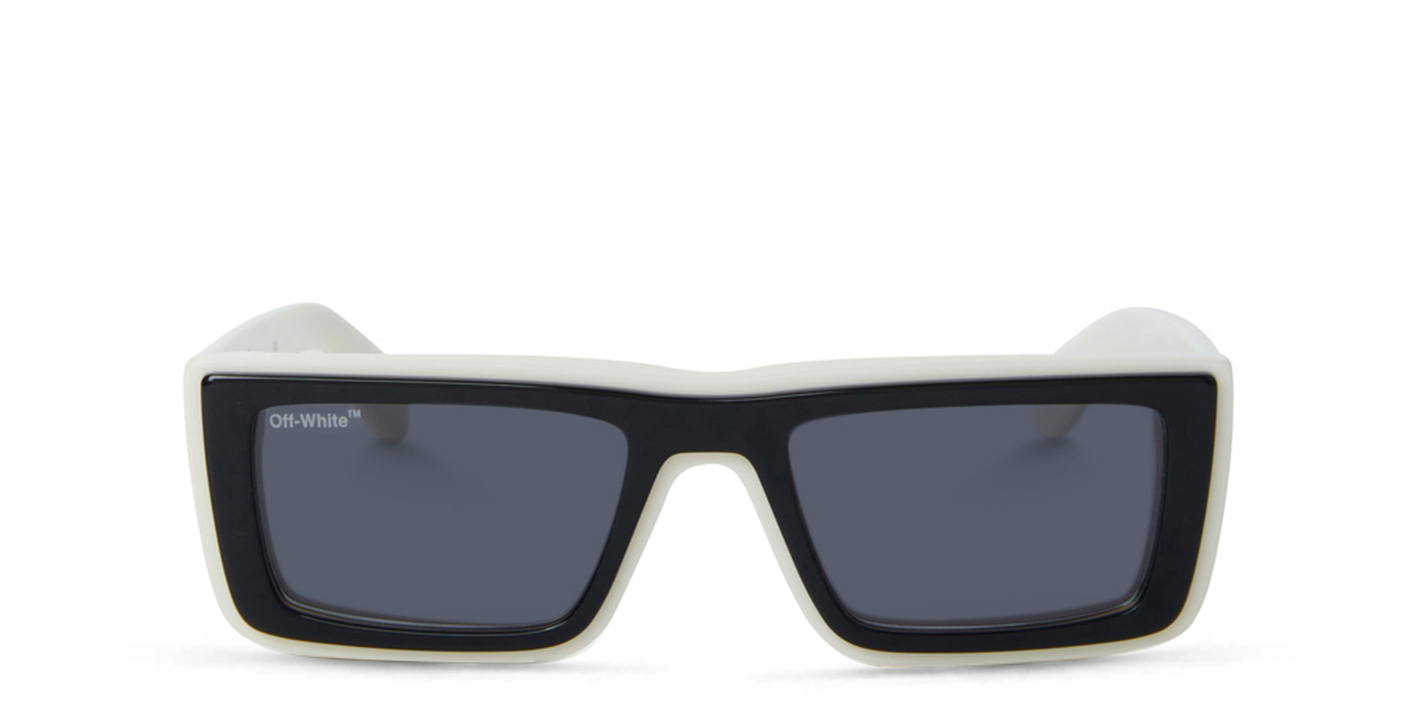 Shop OFF WHITE Unisex Rectangle Sunglasses in White online.