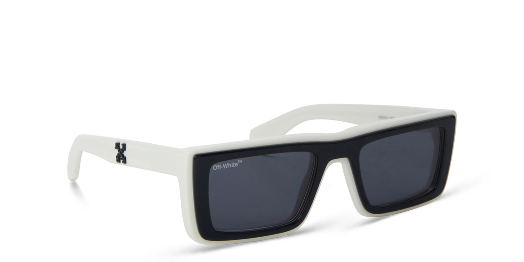 Shop OFF WHITE Unisex Rectangle Sunglasses in White online.