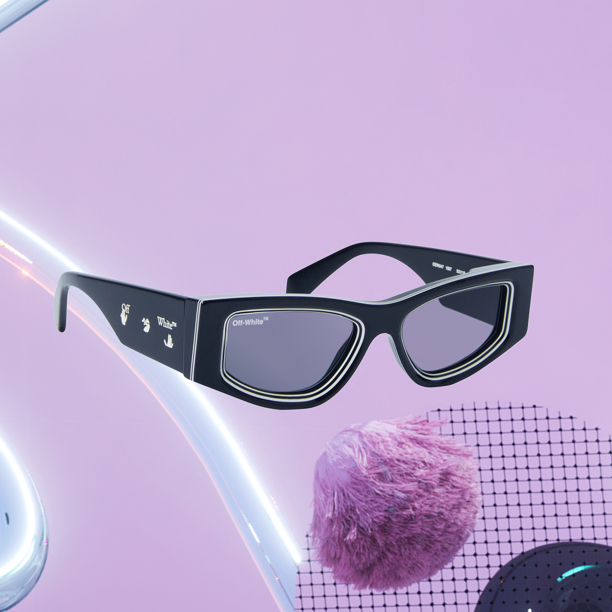 Shop OFF WHITE Unisex Square Sunglasses in Black online.