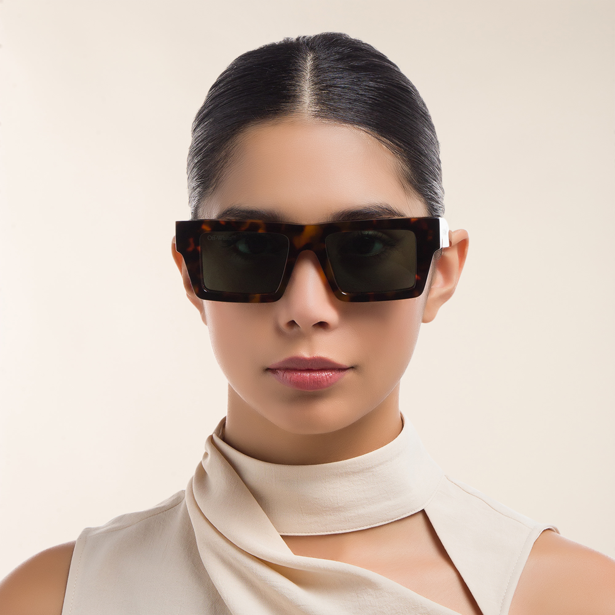 OFF WHITE Unisex Square Sunglasses in Havana – Product Photo 5