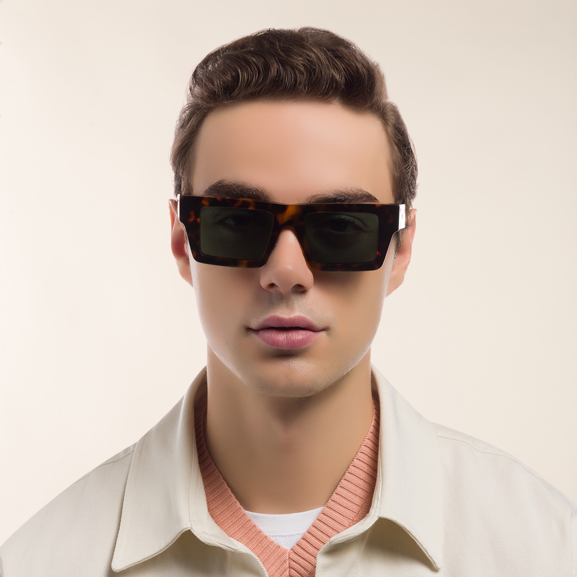 OFF WHITE Unisex Square Sunglasses in Havana – Product Photo 8