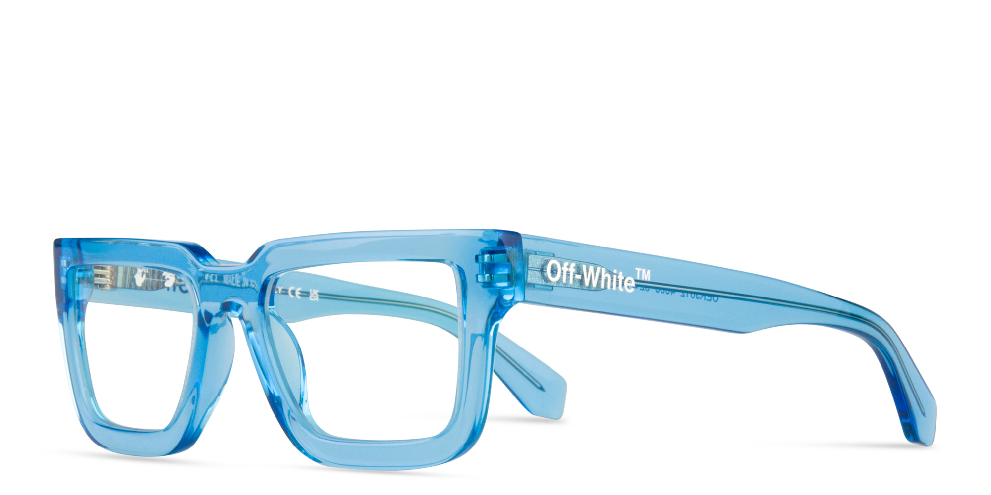 Shop OFF WHITE Unisex Square Eyeglasses in Blue online.