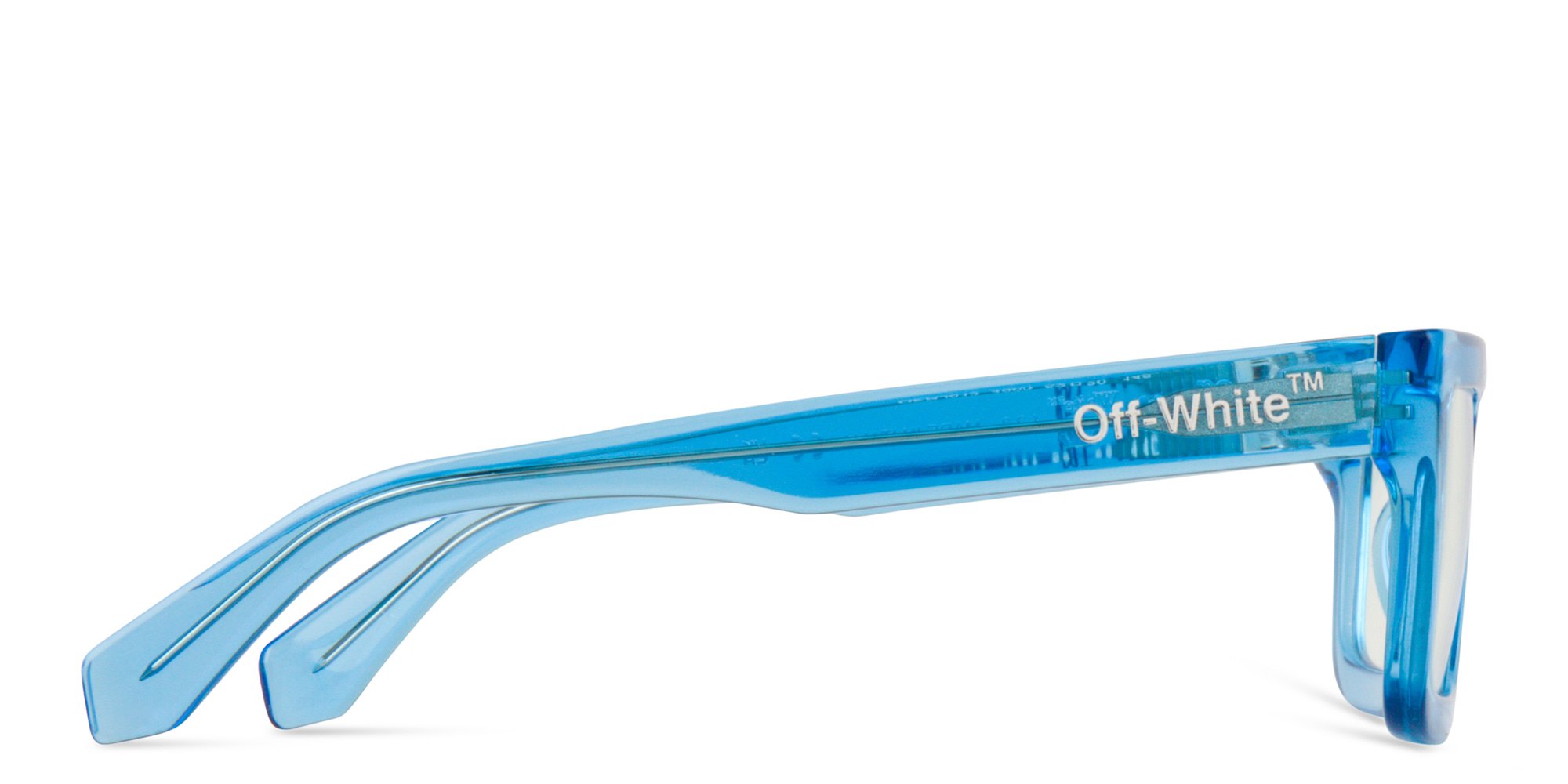 Shop OFF WHITE Unisex Square Eyeglasses in Blue online.