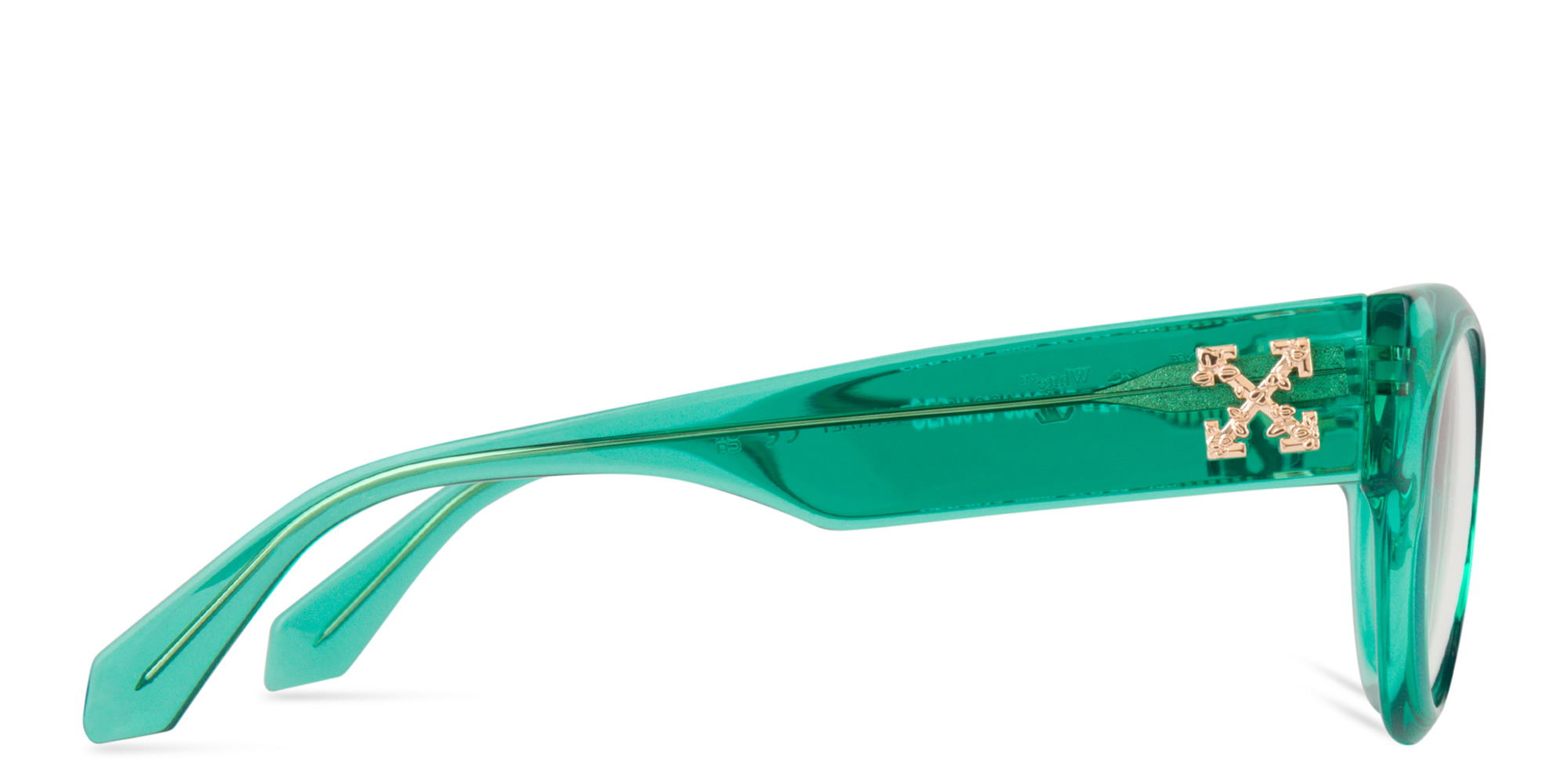 OFF WHITE Unisex Round Eyeglasses in Crystal Light Green – Product Photo 3
