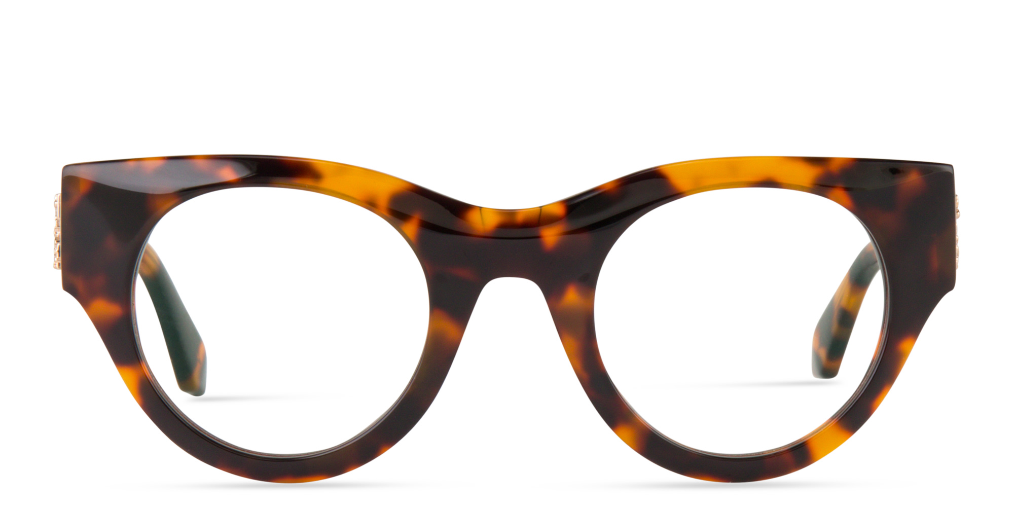 Shop OFF WHITE Unisex Round Eyeglasses in Havana online.