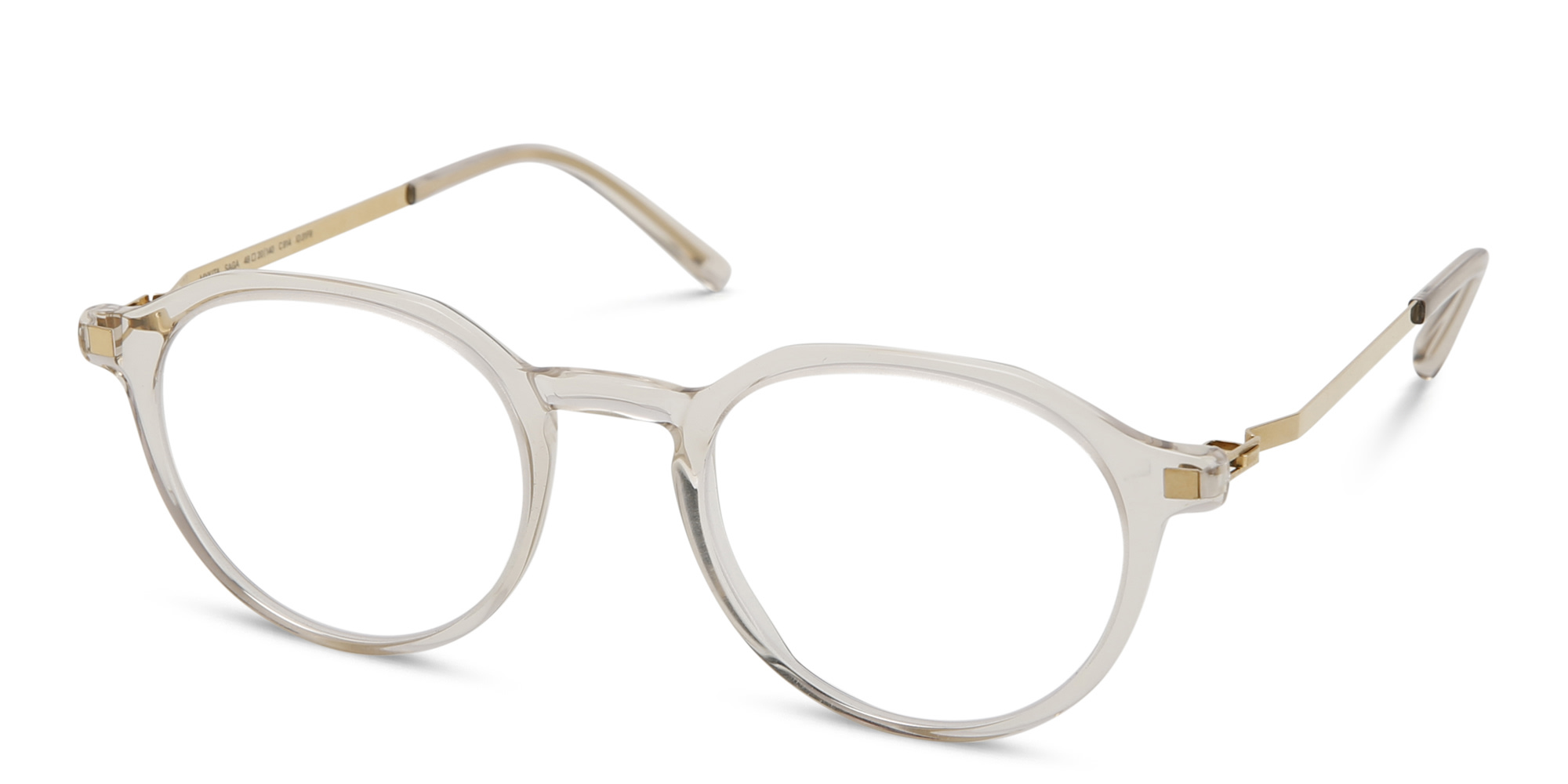 Shop MYKITA Saga Unisex Round Eyeglasses in Gold online.