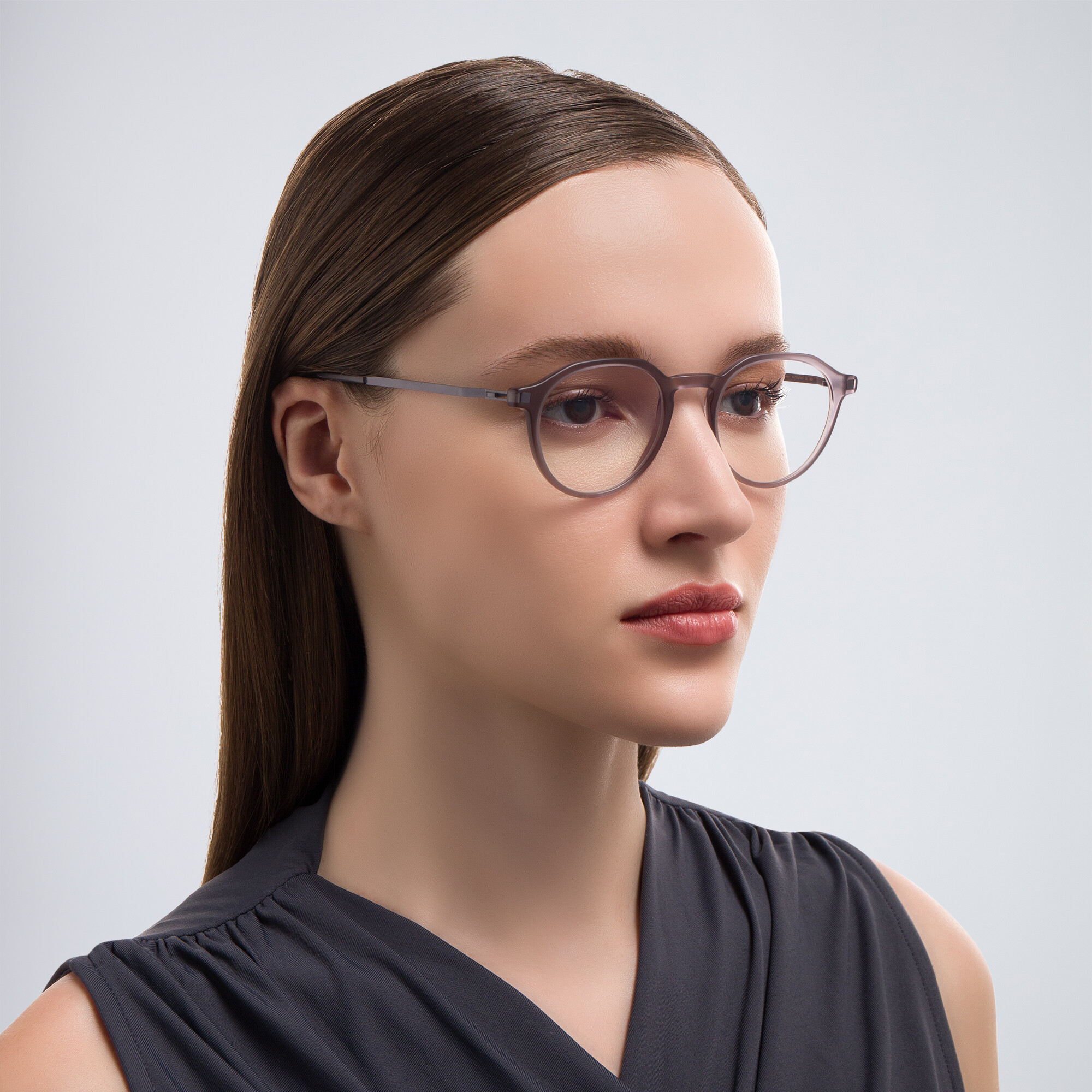 نظارات طبية ساجا بإطار دائري للجنسين من ميكيتا بلون رمادي - صورة المنتج 5