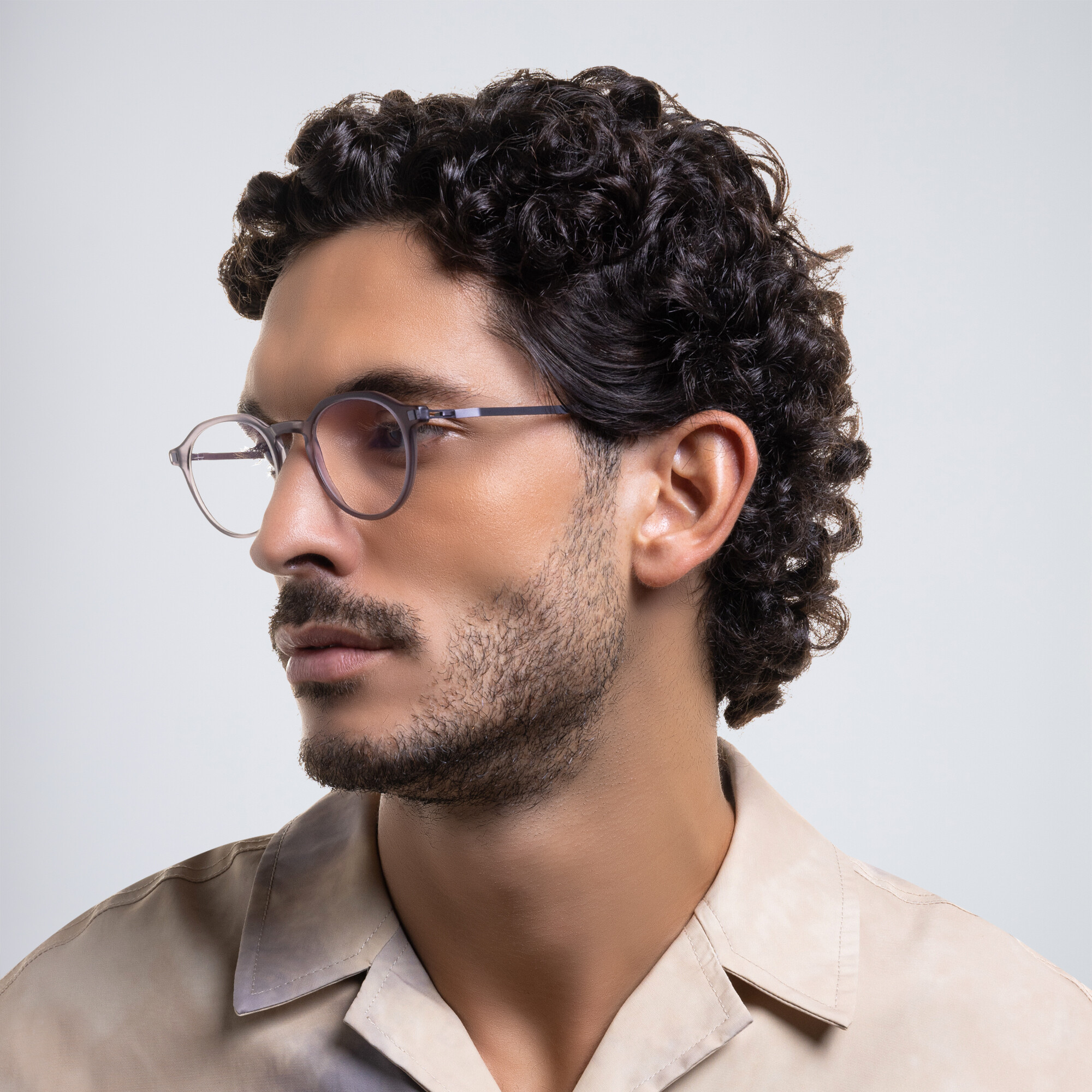 نظارات طبية ساجا بإطار دائري للجنسين من ميكيتا بلون رمادي - صورة المنتج 8