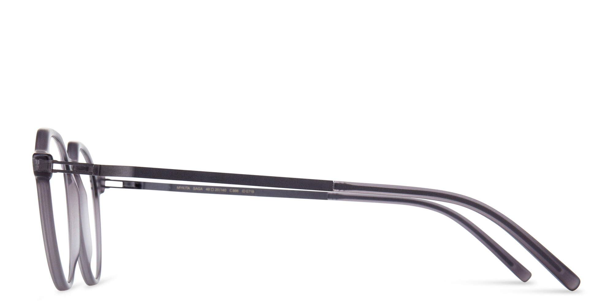 نظارات طبية ساجا بإطار دائري للجنسين من ميكيتا بلون رمادي - صورة المنتج 2