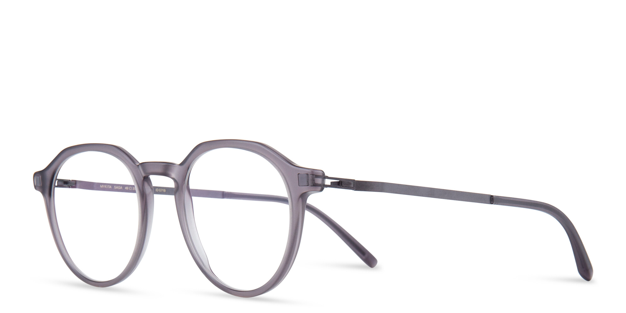 MYKITA Unisex Saga Round Eyeglasses in Grey – Product Photo 2