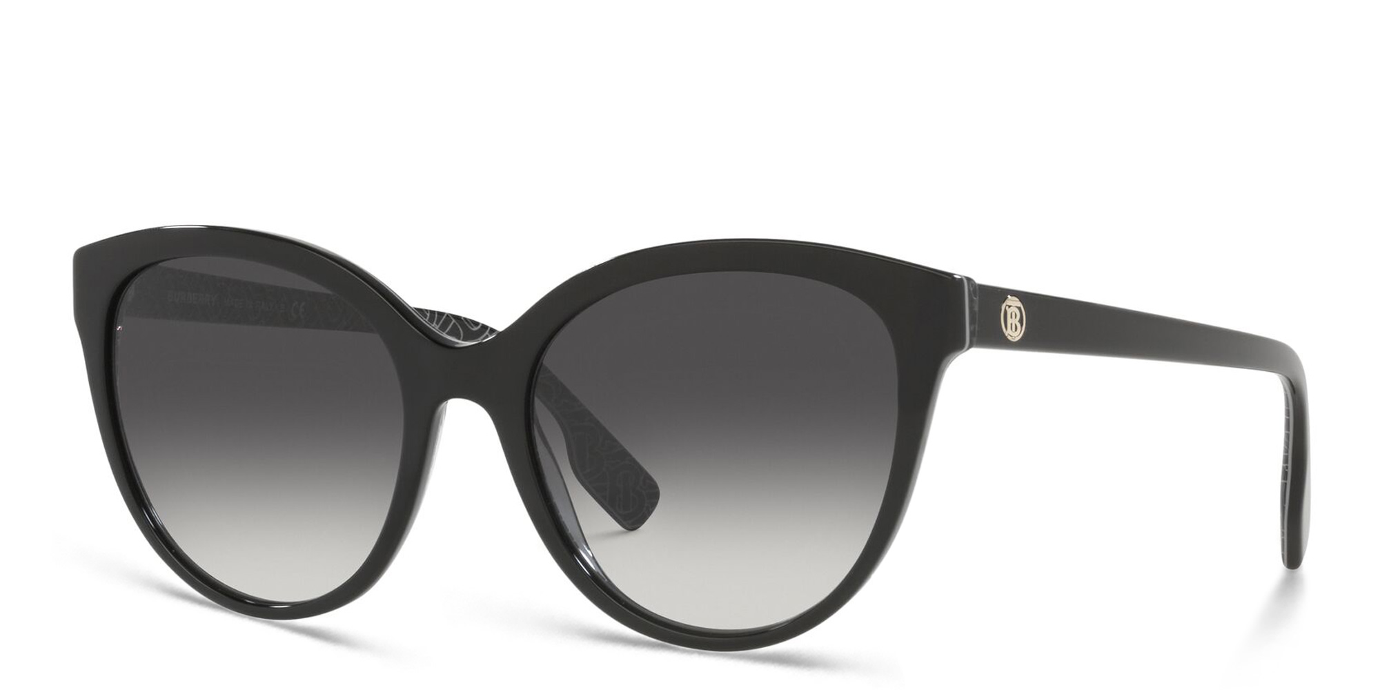 Shop BURBERRY Cat Eye Sunglasses in Black online.