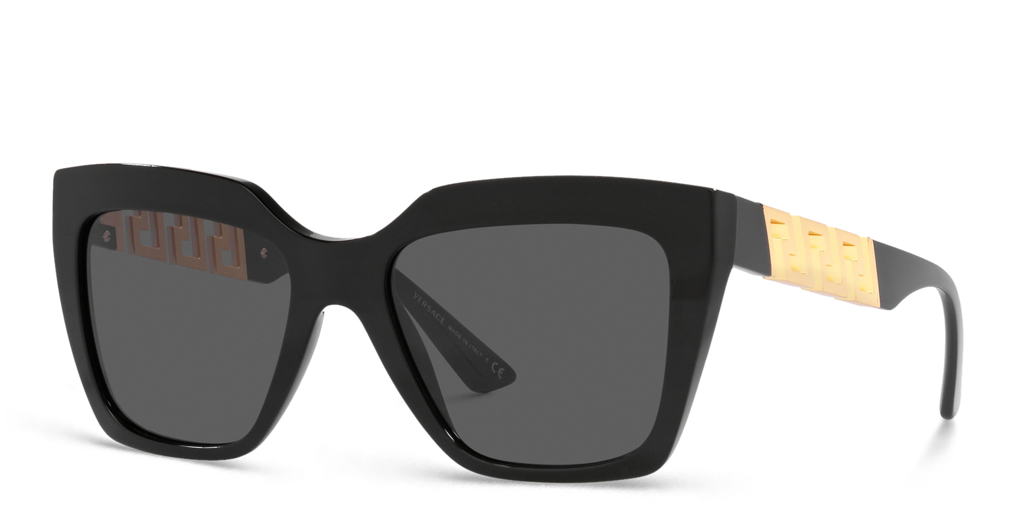 VERSACE Greca Square Sunglasses in Black – Product Photo 2