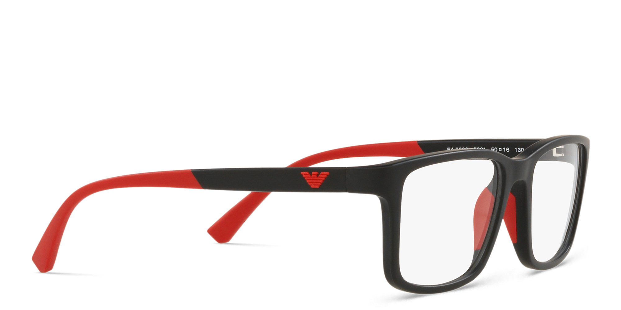 Shop Emporio Armani Kids Rectangle Eyeglasses in Black online.