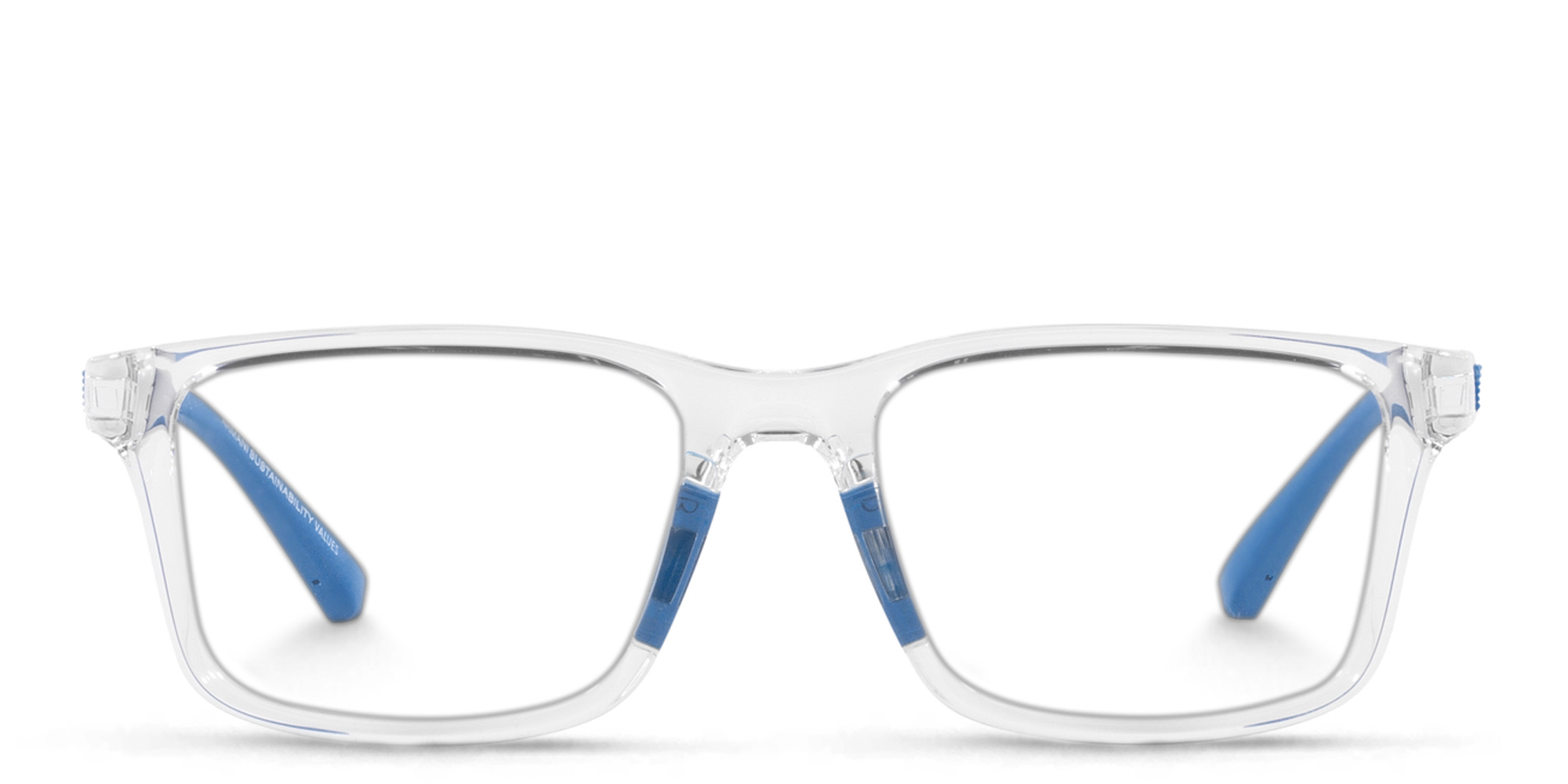 Shop Emporio Armani Kids Rectangle Eyeglasses in Clear online.