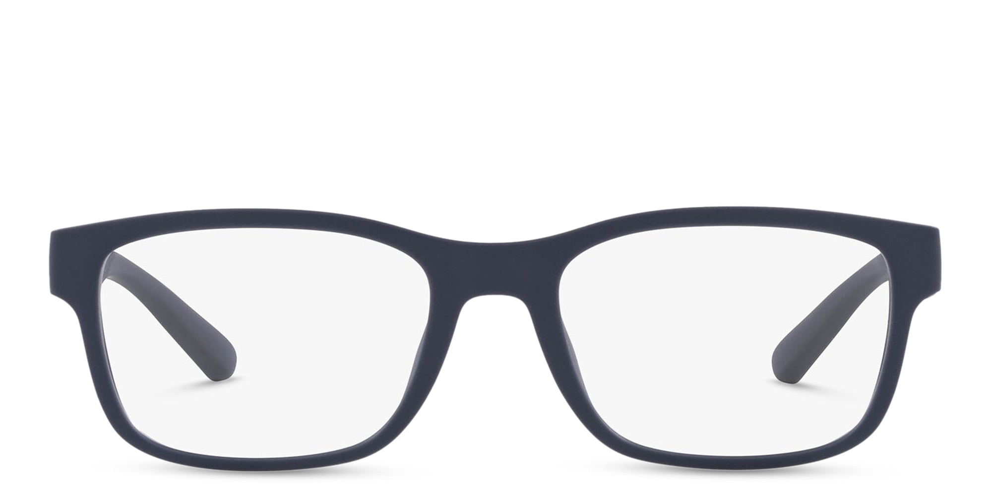 Shop Emporio Armani Wide Rectangle Eyeglasses in Matte Blue online.