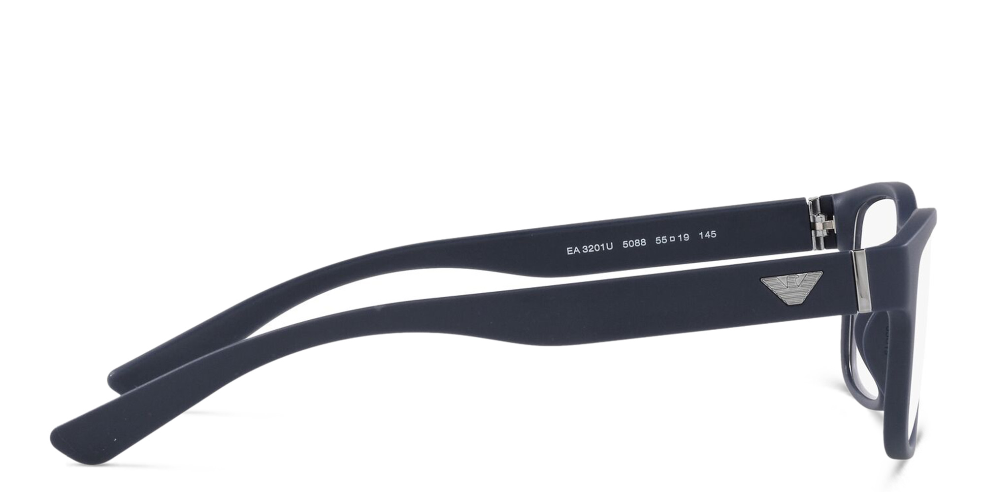 Shop Emporio Armani Wide Rectangle Eyeglasses in Matte Blue online.