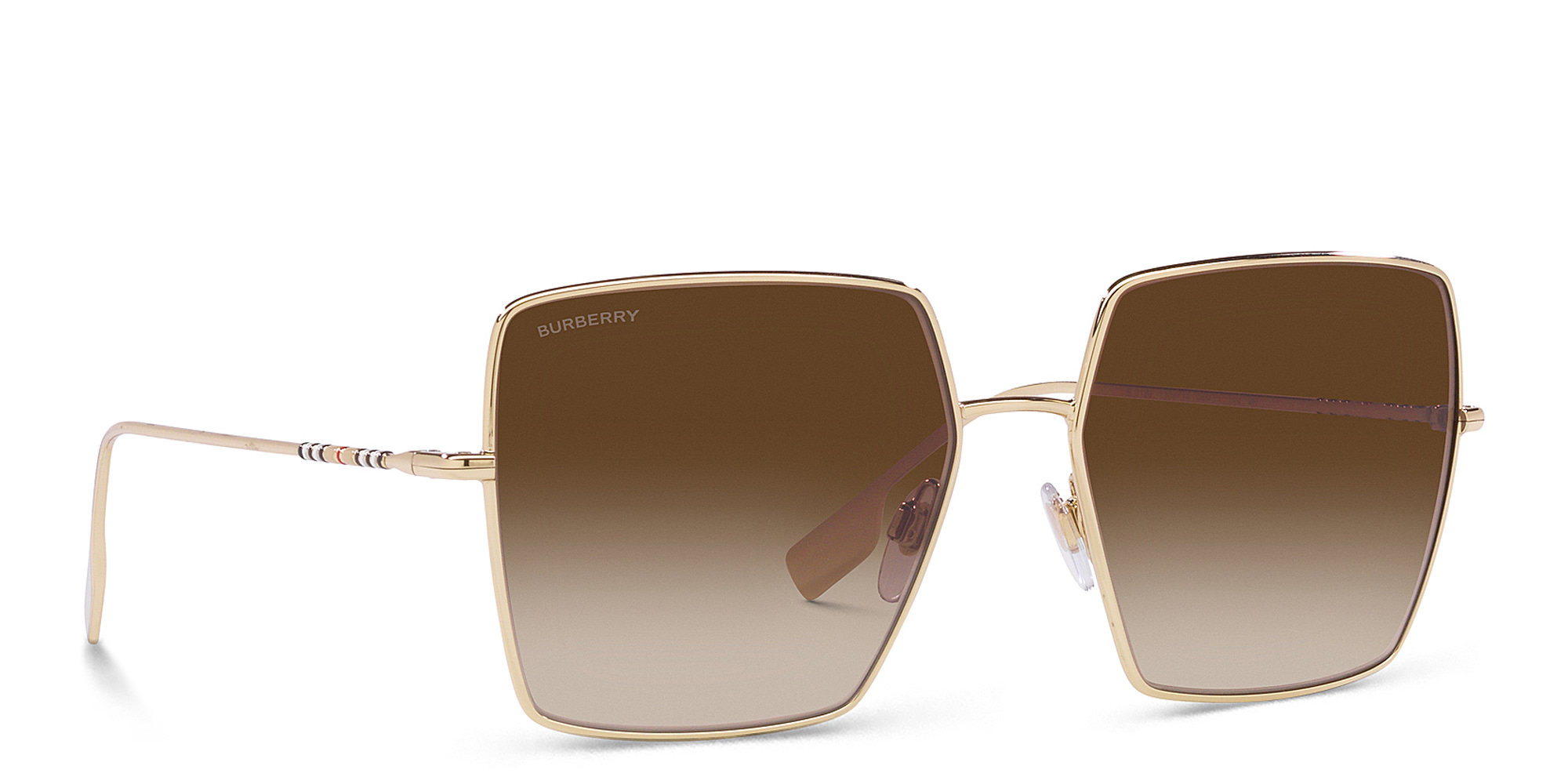 BURBERRY Oversized Square Sunglasses in Light Gold – Product Photo 1