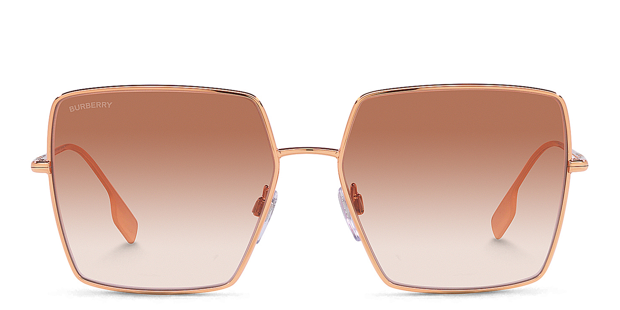 Shop BURBERRY Oversized Square Sunglasses in Rose Gold online.