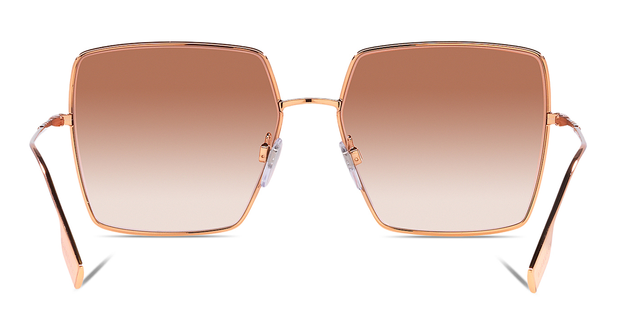 Shop BURBERRY Oversized Square Sunglasses in Rose Gold online.