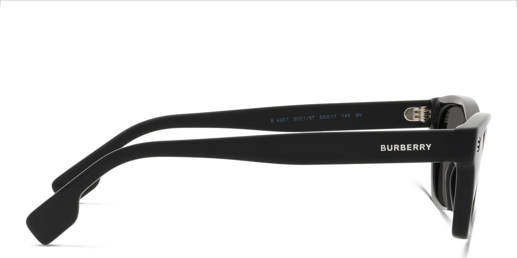 نظارة شمسية بإطار مستطيل من بربري بلون أسود - صورة المنتج 3