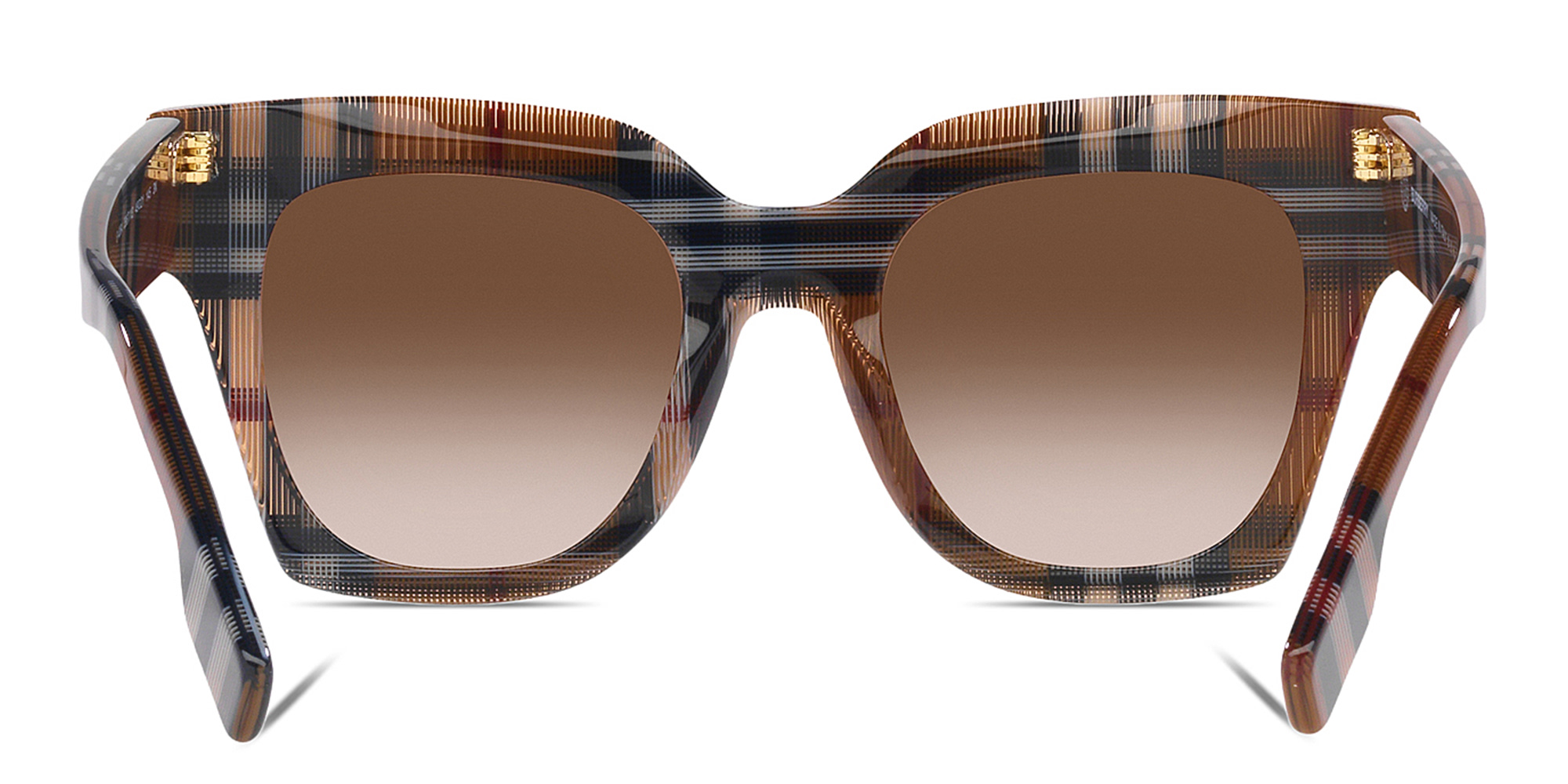 Shop BURBERRY Square Sunglasses in Brown Check online.