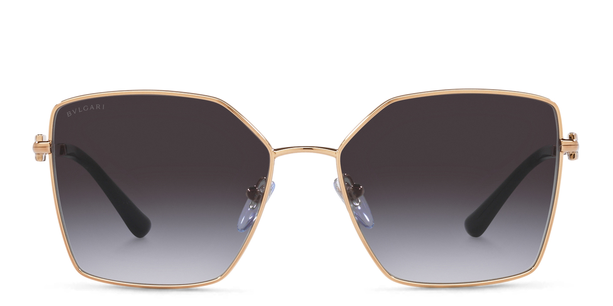 Shop BVLGARI Irregular Sunglasses in Pink Gold online.