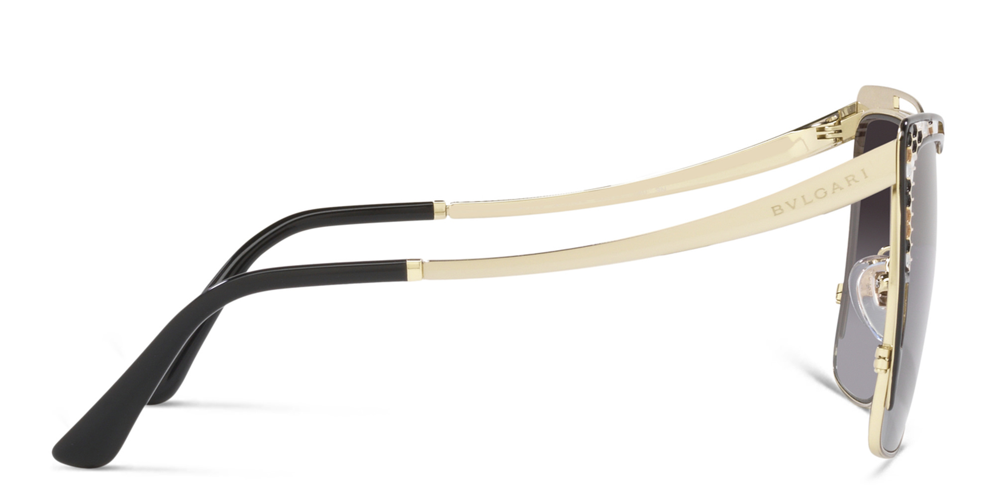 BVLGARI Oversized Butterfly Sunglasses in Pale Gold/Black – Product Photo 3