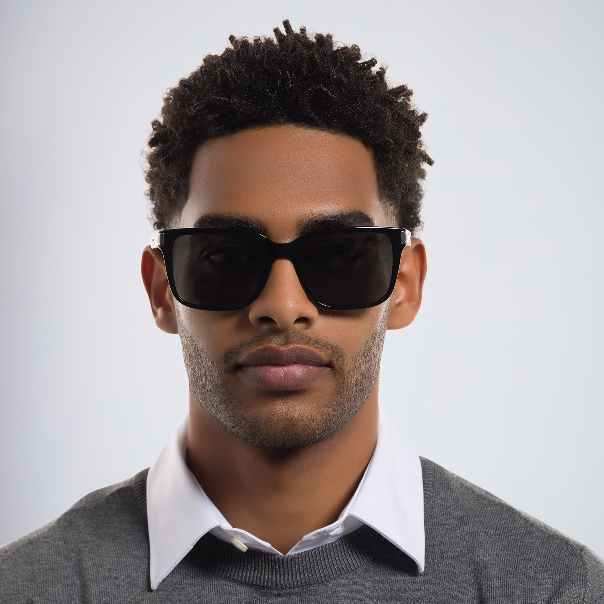 BVLGARI Rectangle Sunglasses in Black – Product Photo 5