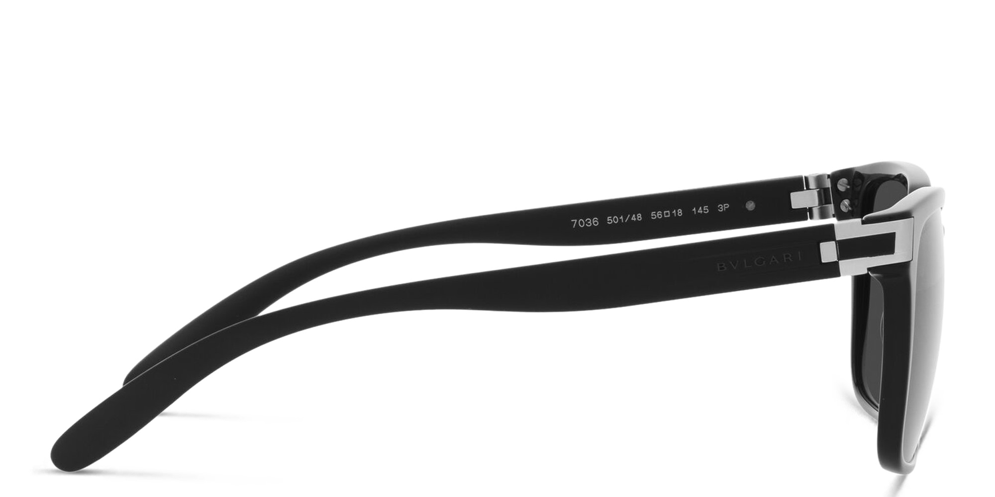 BVLGARI Rectangle Sunglasses in Black – Product Photo 3