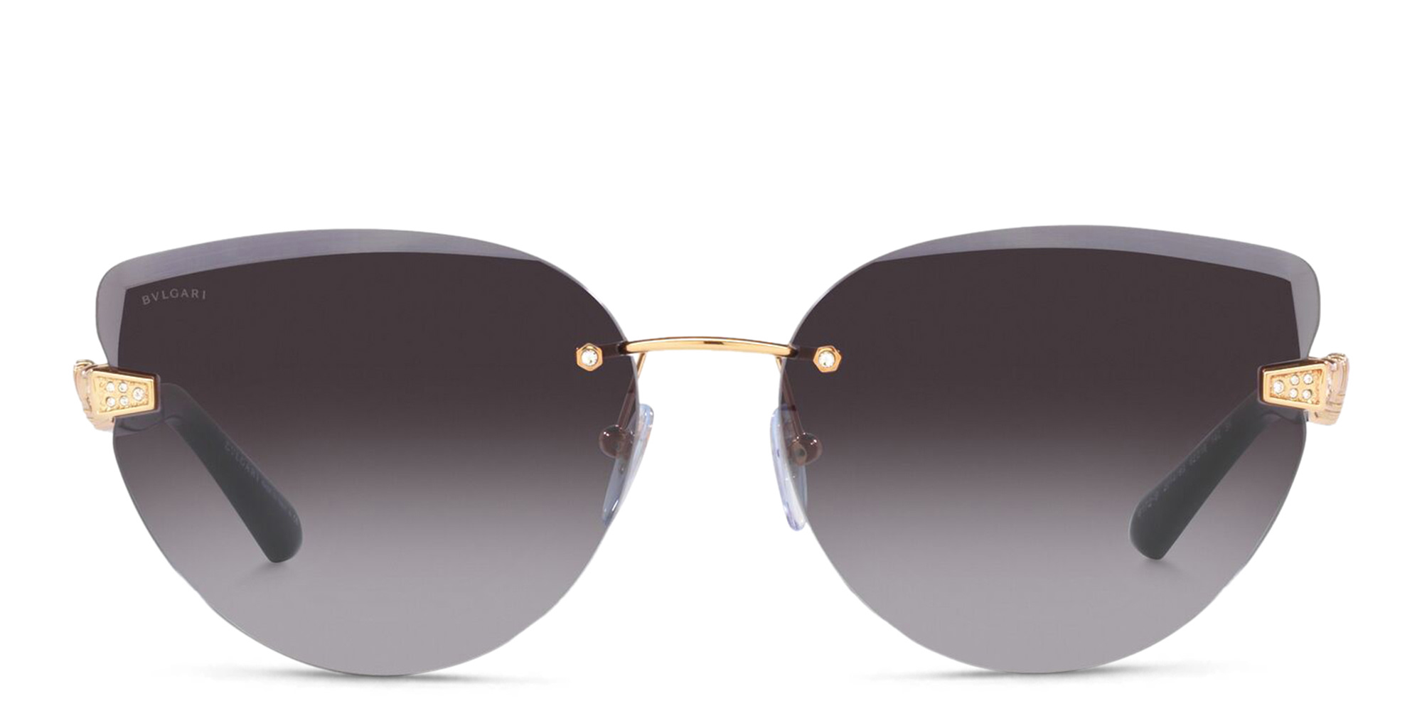 BVLGARI Rimless Cat Eye Sunglasses in Pink Gold – Product Photo 1