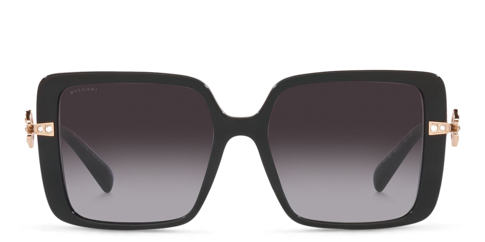 Shop BVLGARI Oversized Square Sunglasses in Black online.