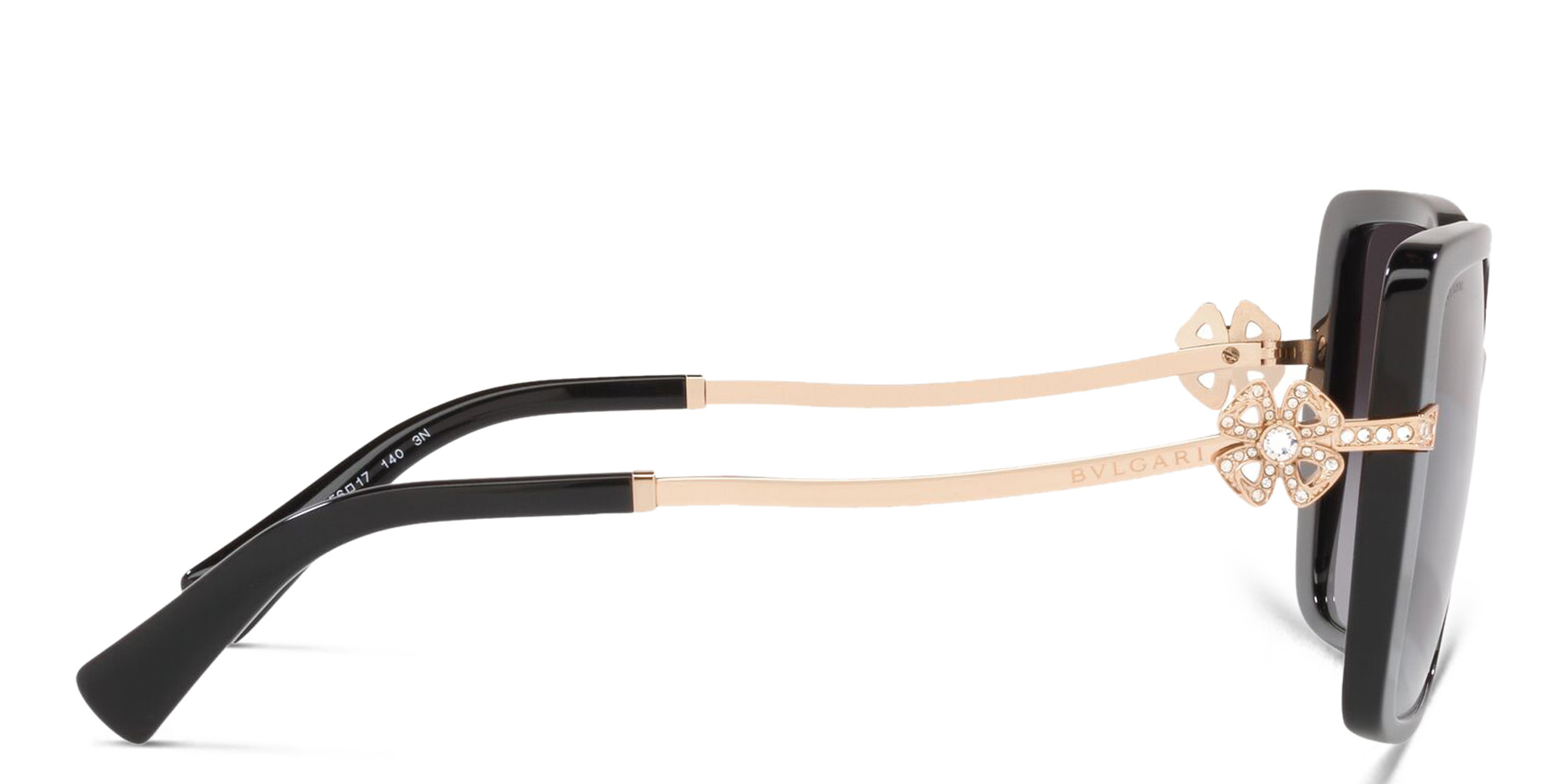 Shop BVLGARI Oversized Square Sunglasses in Black online.