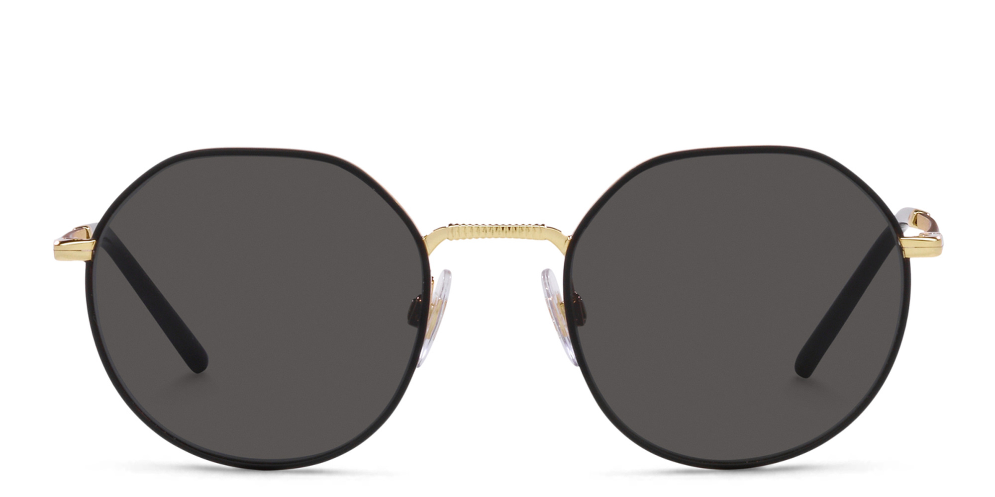 Shop Dolce & Gabbana Round Sunglasses in Gold online.
