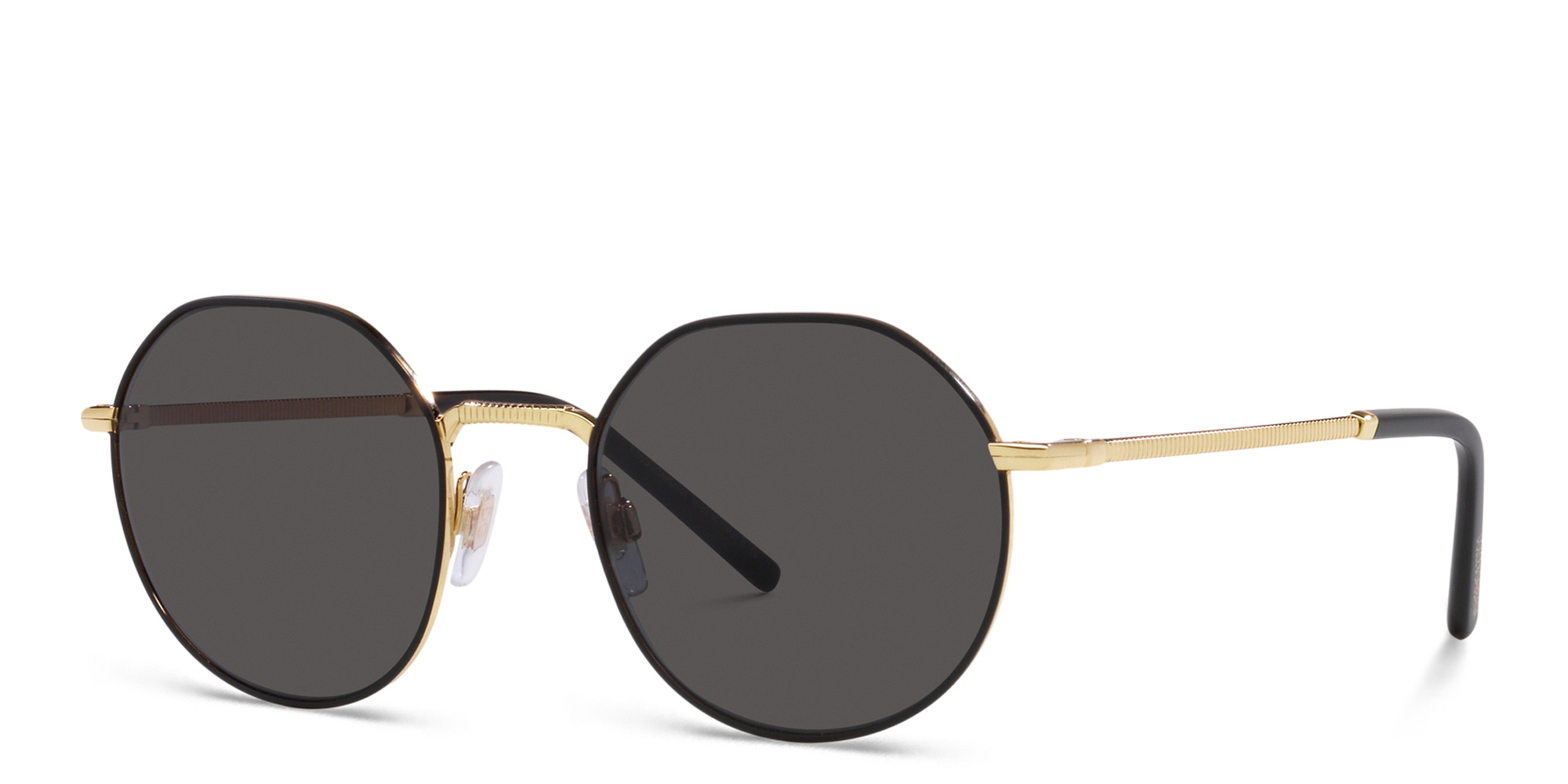 Shop Dolce & Gabbana Round Sunglasses in Gold online.