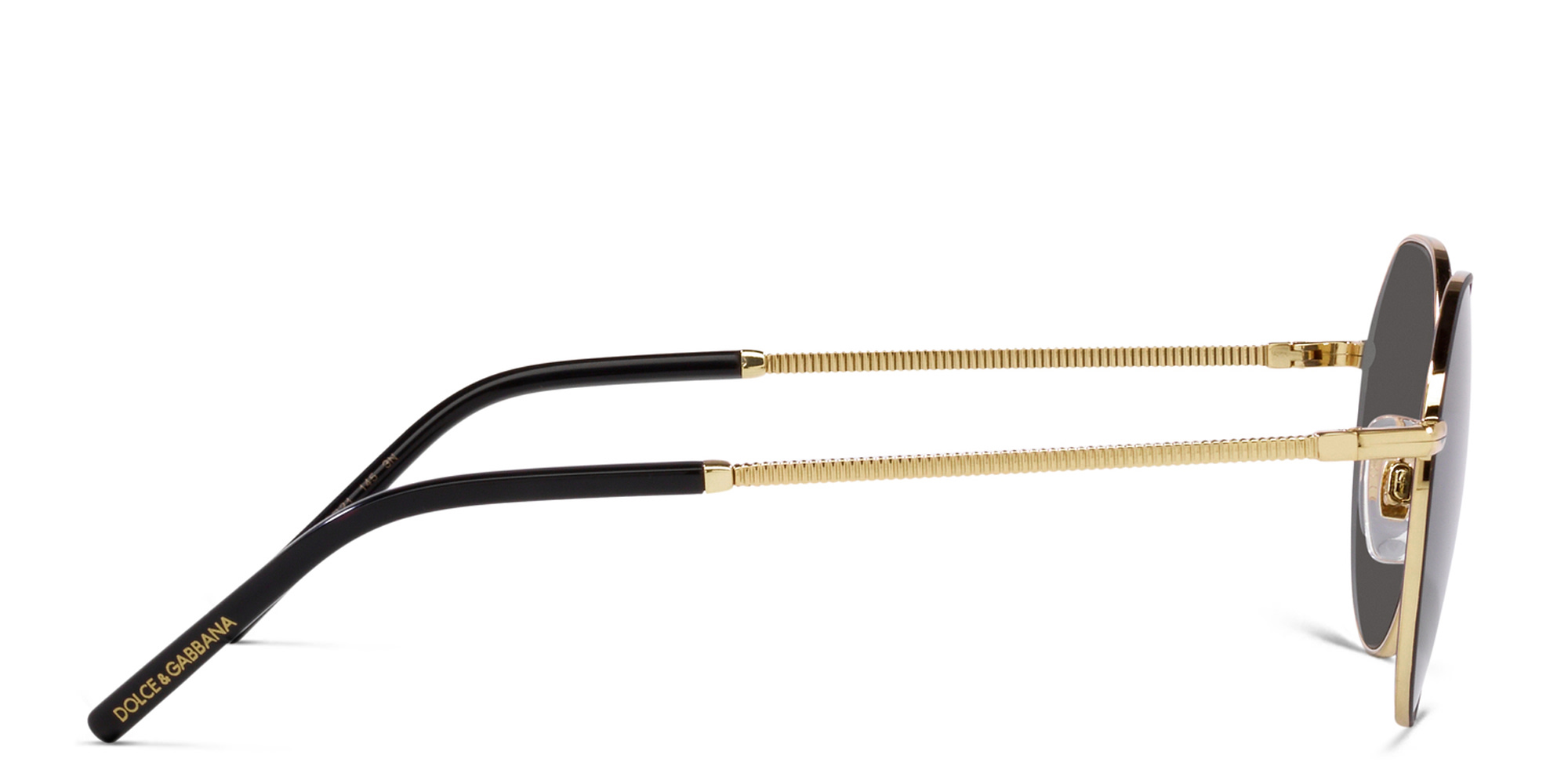 Shop Dolce & Gabbana Round Sunglasses in Gold online.