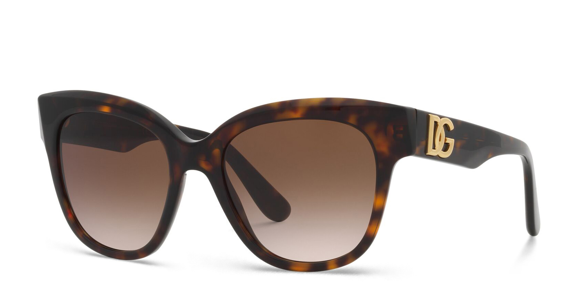 Shop Dolce & Gabbana Cat Eye Sunglasses in Havana online.