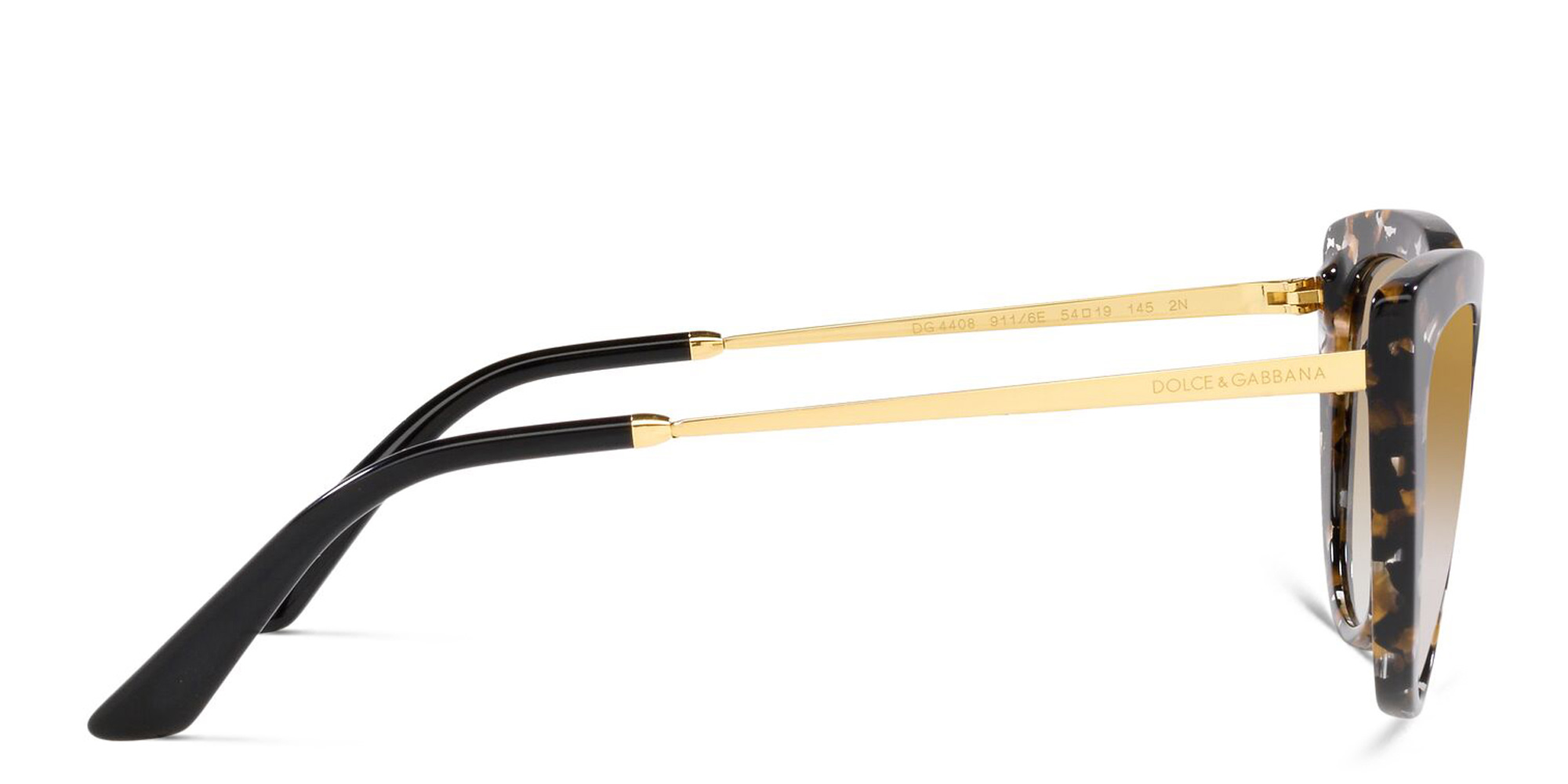 Shop Dolce & Gabbana Cat Eye Sunglasses in Cube Black/Gold online.