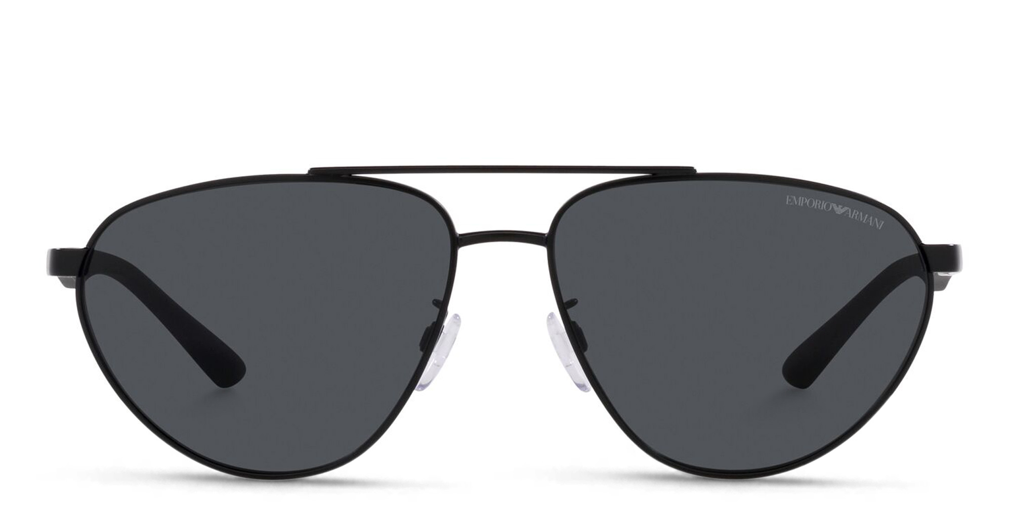 Shop Emporio Armani Aviator Sunglasses in Matte Black online.